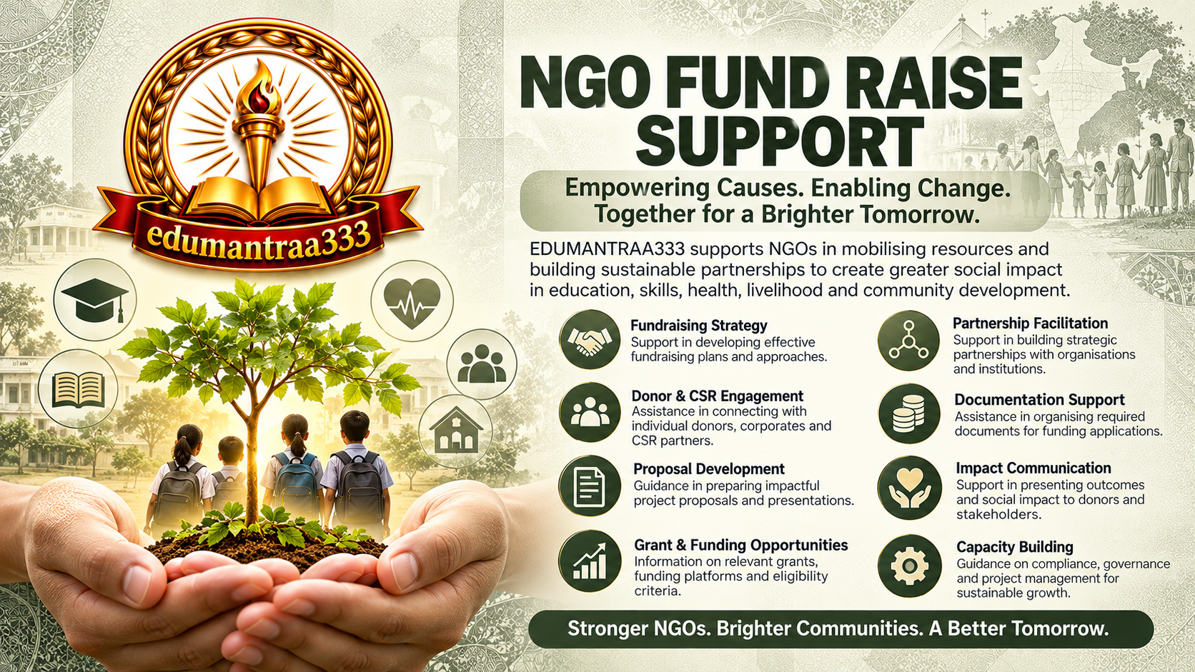 NGO Fundraising Support Presentation Graphic